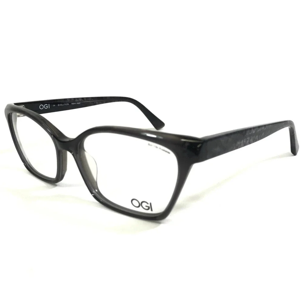 OGI Eyeglasses Frames 9246/2281 Black Clear Purple Cat Eye Full Rim 52-17-140
